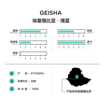 CAFFE MARYLING埃塞俄比亚进口瑰夏精品咖啡豆手冲单品新鲜浅中烘焙罐装150g