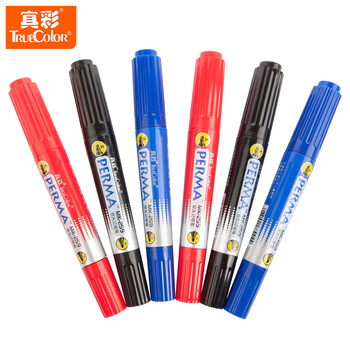 真彩（TRUECOLOR）记号笔大头笔防水油性快干速干防油红色生绘画双头记号笔不可擦大号工地划线快递物流专用20支/盒