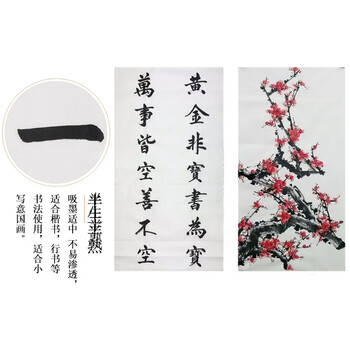 芬尚 文房四宝之宣纸 半生半熟宣四尺三开 加厚特净豆腐宣毛笔书法国画练习作品用68*46cm/50张 芬尚 文房四宝之宣纸 半生半熟宣四尺三开 加厚特净豆腐宣毛笔书法国画练习作品用68*46cm/50张