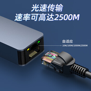 EB-LINK Type-C有线网卡2.5G笔记本电脑外置网卡2500M USB-C转RJ45网口转换器网线转接头适用苹果Mac平板