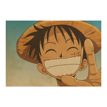 适用于动漫海贼王悬赏通缉令路飞火影忍者复古牛皮纸海报宿舍墙贴装饰