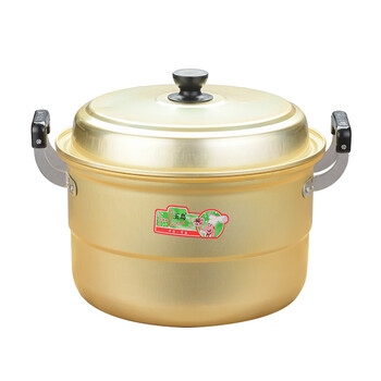 蒸鱼锅特大号 加厚双层特大号家用铝蒸锅老式黄铝锅2层馒头蒸鱼锅蒸煮