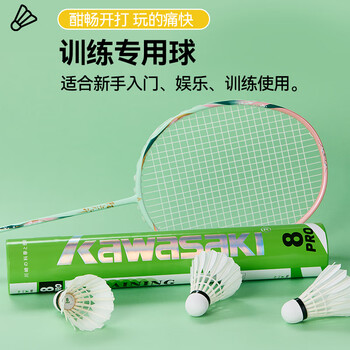 川崎（KAWASAKI）羽毛球训练级8号pro耐打专业比赛训练鹅毛球10个装