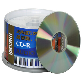 麦克赛尔（Maxell）CD-R光盘 刻录盘 光碟 空白光盘 Audio专业音乐盘 40-48速700M台产 桶装50片