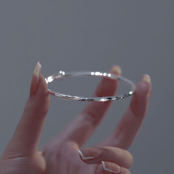 豫见美农银色星辰满天星手镯女简约切面手环推拉可调节款镯子送女友潮
