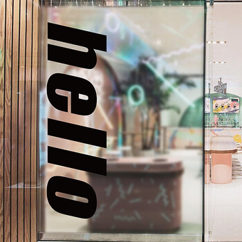 彩语hello创意英文玻璃墙贴纸ins风简约服装奶茶咖啡花店欢迎光临橱窗