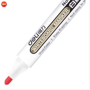 得力(DELI)6811办公会议白板笔 可擦易擦红色 10支/1盒装