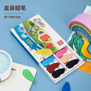 得力（deli）12色水滴蜡笔油画棒萌趣防滑不脏手幼儿儿童涂鸦绘画画笔套装72074-12热门商品