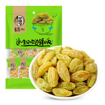 华味亨 新疆绿葡萄150g/袋 休闲食品 零食 蜜饯 果干 小吃 办公零食