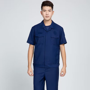 夏季短袖备勤服蓝色短袖速干夹克透气排汗专职消防员 【国队】夏备勤