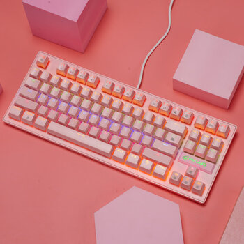 小米生态通用87键机械键盘青轴小型便携式小尺寸短款笔记本少女心可爱