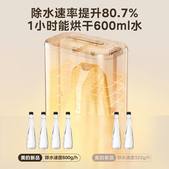 美的（Midea）【折叠迷你便携】干衣机烘干机家用小型旅行烘衣机婴儿衣物护理机消毒脱水礼物HBGD10D1