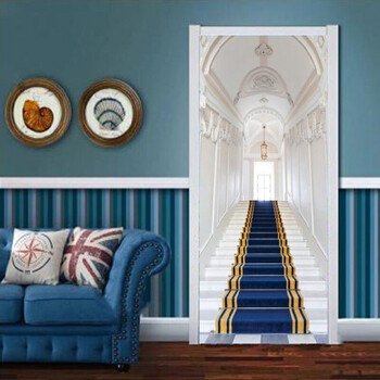 大门贴画卫生间门贴纸厕所门贴画装饰创意的墙贴整张玻璃门3d立体门画