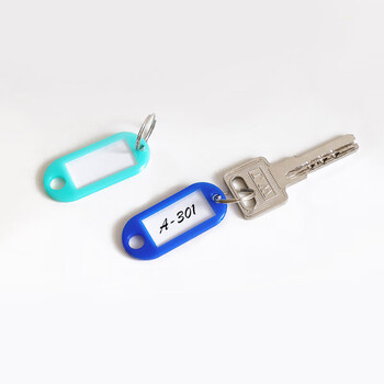 得印彩色钥匙牌钥匙扣分类标记钥匙标签牌子9848钥匙管理办公钥匙吊牌贴办公用品50个/盒
