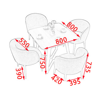 中伟（ZHONGWEI）洽谈桌简约接待桌椅组合办公室休闲方桌原木色桌面+浅灰椅