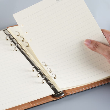 申士（SHEN SHI）90张1本活页本笔记本替换内芯 加厚100克米黄色纸 适用于6孔A5活页记事本子横线款J8025