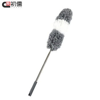 初儒 灰白灰单头*2个 清洁除尘伸缩弯曲鸡毛掸子SH-C0633