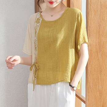 雪夕(xuexi)年轻妈妈装夏装套装新款上衣中老年女装t恤薄中老年人衣服