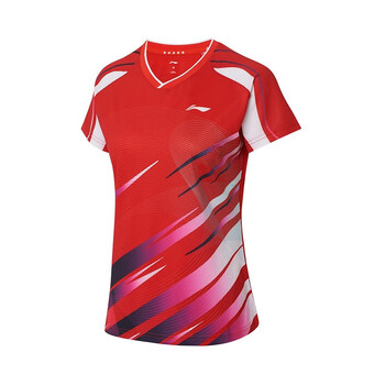 李宁lining女款透气速干短袖t恤比赛上衣乒乓球服国家队同款短袖运动