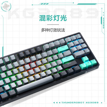 雷神（ThundeRobot）KG3089北冥 有线游戏机械键盘 电竞家用89键全键无冲键线分离 PBT双色键帽无畏契约CS2 茶轴