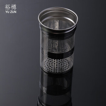 裕樽 （YUZUN） .玻璃杯 五谷丰登透明双层隔热茶杯 礼盒装304茶仓厚底玻璃水杯 商务礼品茶水杯300ml 