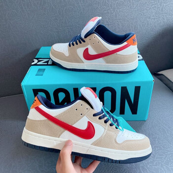 dunksb厚鞋舌滑板鞋dunk影子灰气垫款低帮休闲鞋校园风高颜值板鞋 米