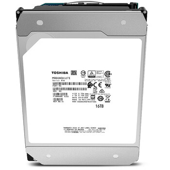 东芝(TOSHIBA)16TB  7200转 512MB SATA接口 垂直式CMR 氦气机械硬盘 企业级硬盘(MG08ACA16TE)