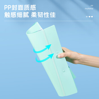 得力（deli）A3备考试卷夹文件夹 长押夹绑带设计 学生试卷作业简历资料票据收纳册 办公文件保护63245混色