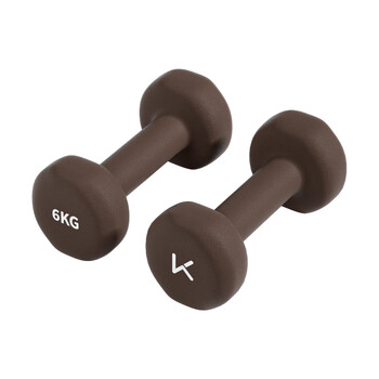 Keep哑铃男士健身家用彩色浸塑环保手铃亚铃肌肉训练琥珀棕6kg*2