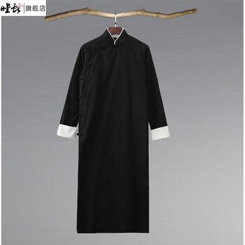 相声大褂长衫大马褂民国风长袍德云社评书快板伴郎相声服装 黑色 xl