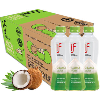 if椰子水泰国原装进口健康营养椰青汁饮料1l装纯椰子水350ml24瓶