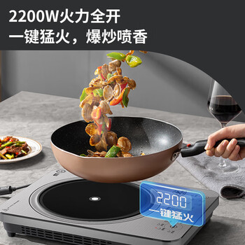 美的美的电磁炉家用大功率 电磁灶电火锅一体 柴火灶电磁灶2200W大火力 线下同款MC-22MC01