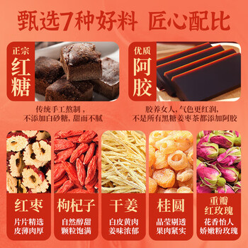 同仁堂（TRT）红糖姜枣茶阿胶黑糖姜枣茶姜茶大姨妈桂圆红枣枸杞送女友150g