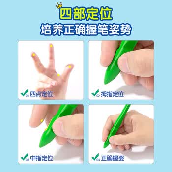 得力（deli）24色易握三角杆洞洞不脏手蜡笔儿童画画绘画美术萌咿滑雪(24色/盒)礼物HM719-24美育工具毕业