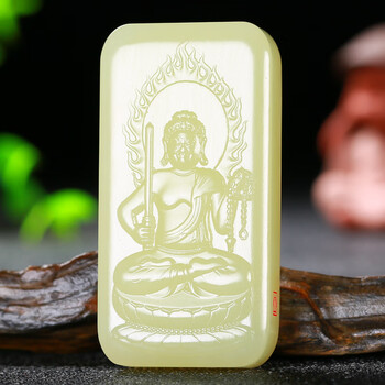 【免保参拍】省级玉雕工艺师冯立辉作品 和田玉黄玉 不动明王挂件细腻