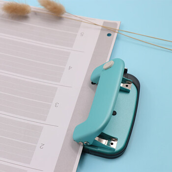 MAX 美克司（MAX）两孔打孔器 省力办公文件档案圆孔打孔机10张/80g DP-12/GL 绿色