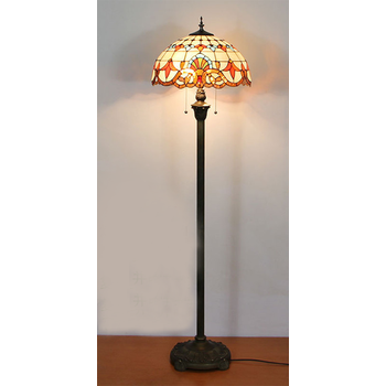 蒂凡尼欧式复古田园巴洛克风格餐厅卧室办公室客厅沙发琉璃落地灯暖色