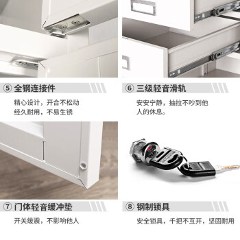 洛来宝医疗内务柜宿舍储物柜双门铁皮柜物品柜更衣柜高200*宽90*深50cm