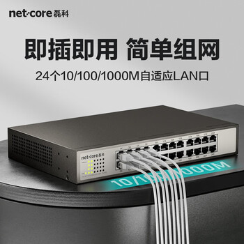 磊科（netcore）S24G 24口千兆交换机 网线分流器 工程高清监控网络分线器 企业级交换机 稳定高速传输