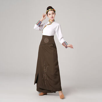 韦琳乐锅庄舞藏族服装女舞蹈演出藏式半身裙裹裙博拉贵族藏服2023新款