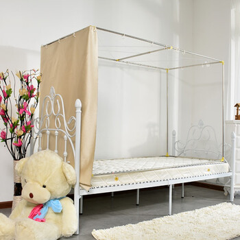 弋琳布拉格背黑双色米黄高遮光床帘素色加厚全遮光上下铺寝室学生宿舍