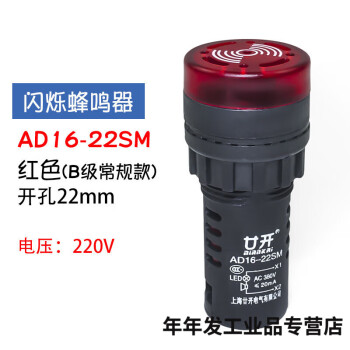 闪光蜂鸣器AD16-22SM 220V 380V 24V 12V闪光声光报警器指示灯 22SM 红220V(B级)【图片 价格 品牌 报价】-京东