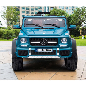 贝瑞佳berica贝瑞佳奔驰大g儿童电动车超大四轮高配蓝色遥控摇摆早教