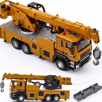 儿童大号合金吊车玩具男孩仿真回力吊机汽车小孩起重机工程车模型英族