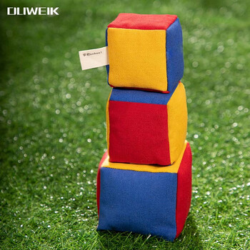 杜威克沙包拼接儿童幼儿园小学生丢投掷玩具手工耐磨帆布大中小三只装