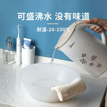 茶花 塑料盆 大号洗脸盆抗菌银离子婴儿儿童洗衣服洗脚盆 圆盆116001
