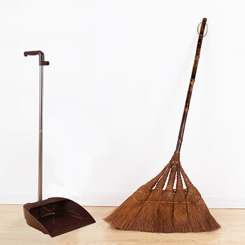 2022新款猪棕扫帚扫把簸箕套装家用软毛大号扫帚老式长柄扫地笤帚棕毛