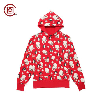 【CLOT CLOTTEE】 圣诞系列 红色印花带帽卫衣 陈冠希主理 红色 00M