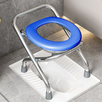 liketoo折叠孕妇坐便椅老人坐便器家用不锈钢大便椅移动马桶凳蹲坑