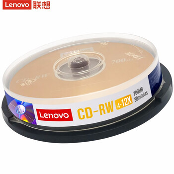 联想（Lenovo）CD-RW 空白光盘/刻录盘 4-12速700MB 台产档案系列 桶装10片 可擦写 可重复刻录